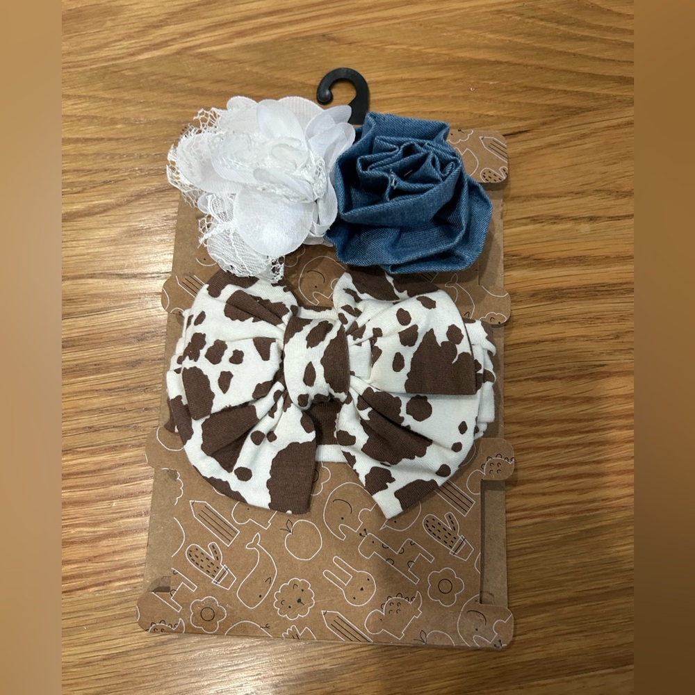 Baby Essentials Floral and Denim Bow Set